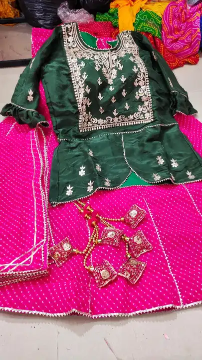 🥰😍🥰 *New Launching*😍😍🥰
😘 *Sawan special Jaipuri traditional Beautiful Lahenga duppta Nd paple uploaded by Gotapatti manufacturer on 6/8/2023