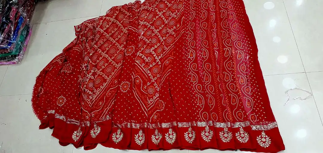 Fix pric New Launching*😍🥰
😘 *Sawan special Jaipuri traditional Beautiful Lahenga duppta Nd paple uploaded by Gotapatti manufacturer on 6/8/2023