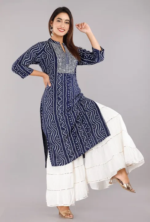 Women Embroidered Bandhej kurtis uploaded by Laila fashion on 6/9/2023