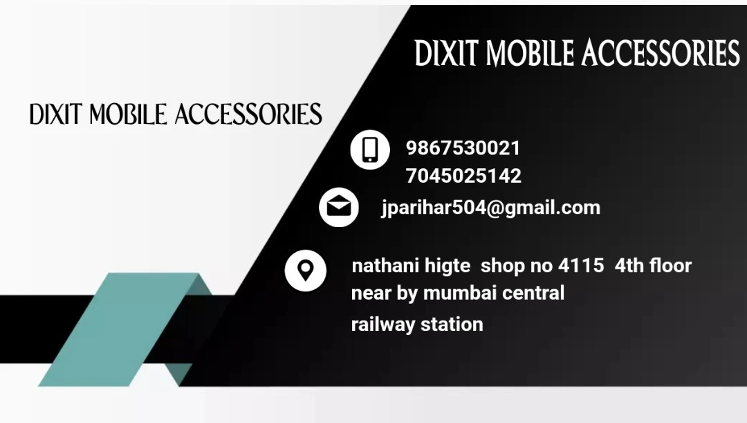 Visiting card store images of Dixit mobile accessories 