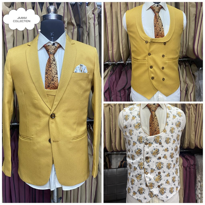 Three Piece Suit (Waistcoat Reversible) uploaded by JAANVI COLLECTION on 6/9/2023