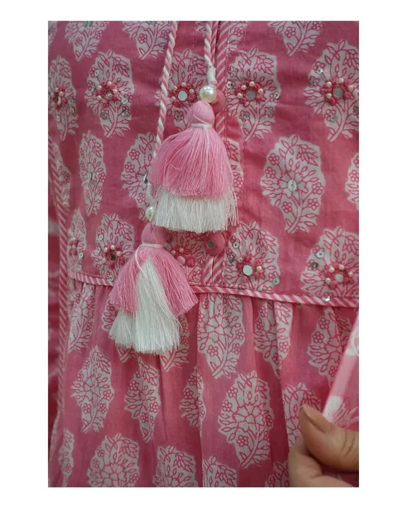 Baby Pink Cambric Cotton Kurti Pant Dupatta Set  uploaded by SEVEN THREADS COLLECTION on 6/9/2023