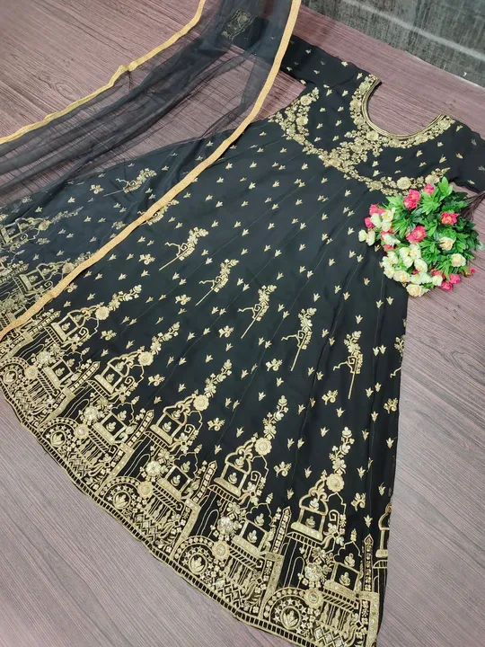 NEW PARTY WEAR GEORGETTE HEAVY EMBROIDERY WORK GOWN WITH DUPATTA uploaded by Shreeji fashion on 6/9/2023