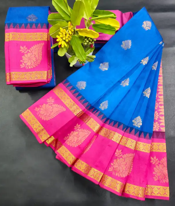 Post image 🎀 *_ Sharva SOFT Silk cotton Border butta Kottanchi New type  sarees Collection*_🎀

🎀 *_Over All  body butta and border double gold zari lining inside buttakotanji_*🎀

🎀 *_Matching  Contrast blouse and Grand Mundhi With Border_*🎀

🎀 *_  Saree lenght 6.25 m  With contrast blouse Thread First quality_*🎀 

🎀 *_Cool process for Replacement of high range  sarees_*🎀

🎀 *_ Saree weight 500 g Regular use collections*🎀

🎀 _*Feels like feather*_🎀

🎀 _*Super special prices: Rs999+$ only*🎀