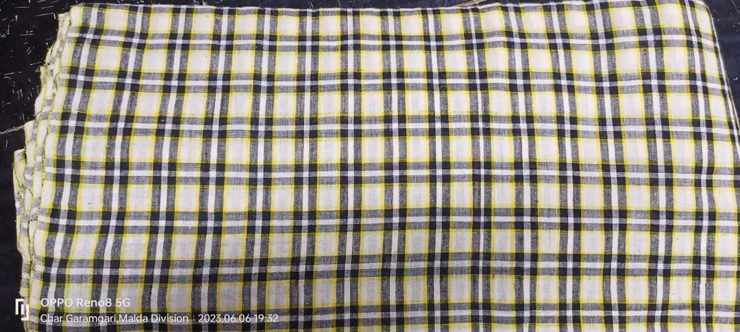 32 count cotton hand loom check fabric uploaded by Dey Weaving Center on 6/9/2023