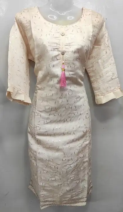 Reyon long kurti with full flair 75 intch one side with beautiful latkan