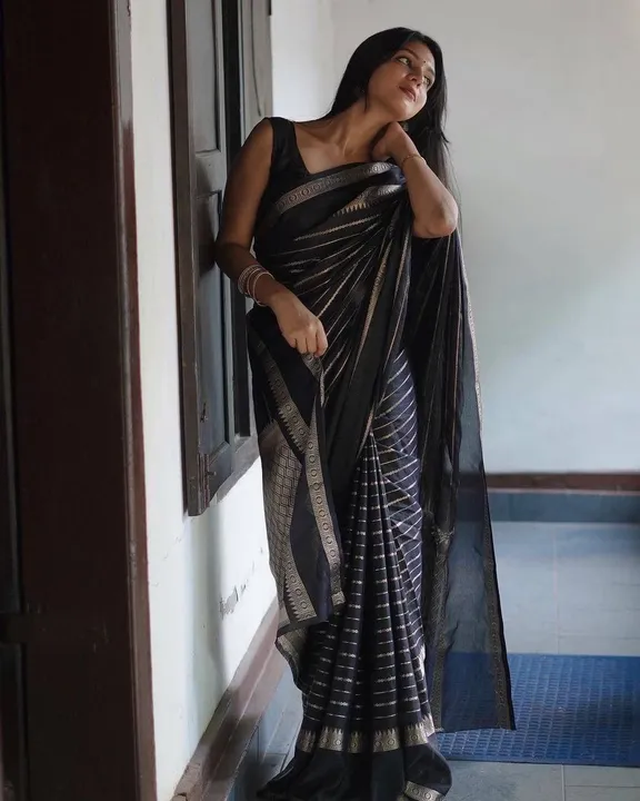 Rich pallu with allovar lining design saree  uploaded by Dhananjay Creations Pvt Ltd. on 6/9/2023