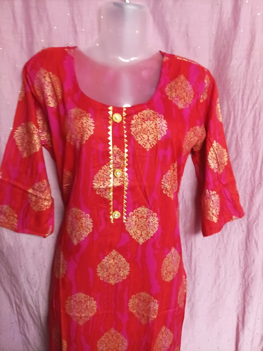 Plain Red Straight Printed Kurti For Women's and Girls uploaded by POI Clothing on 6/9/2023