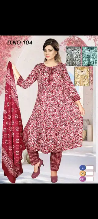 Post image Special fancy Nayra style kurti with bottom with mul Dupata 
Fabric- *PURE COTTON PRINT*
Spec- *STITCHING PATTERNS*
Sleeve- *3/4th sleev*
Size- *L to 3xl*
Lenth- *44*
Shop for your shop
Wholesale also available