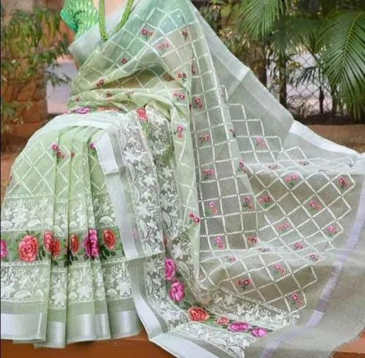 Kota Doria sarees embroidery work design  uploaded by RB fashion group on 6/9/2023