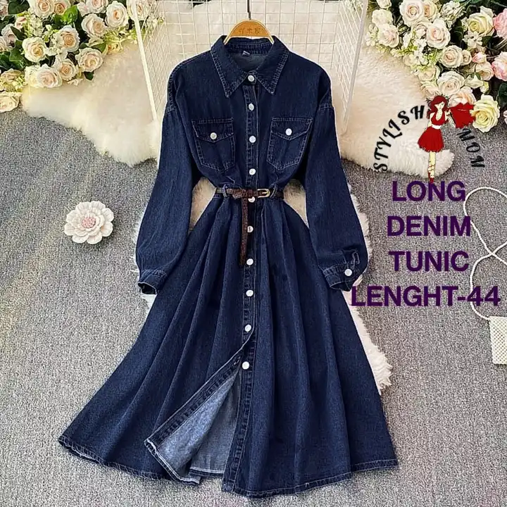 Long Denim Belt Tunic  uploaded by Fashion Touch on 6/9/2023