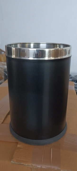 Ss open black dustbin uploaded by Petra designing india pvt ltd on 6/9/2023