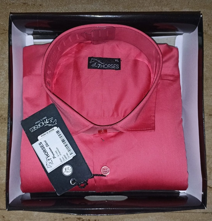 Men's solid slim fit cotten casual shirts with spread collar & full sleeves uploaded by AG Creation on 6/9/2023
