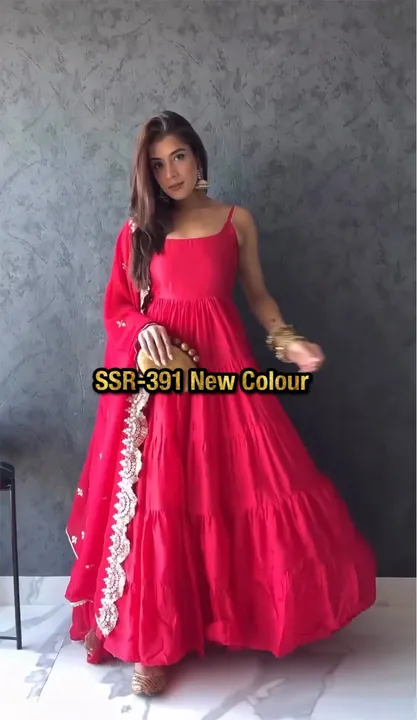 *Presenting New Anarkali Faux Georgette Gown With With Fully 10 Meter Ruffle Flair and Full Stitched uploaded by A2z collection on 6/9/2023