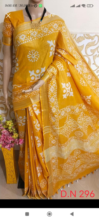 Silk saree batik print uploaded by business on 6/9/2023