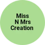 Business logo of Miss n Mrs creation