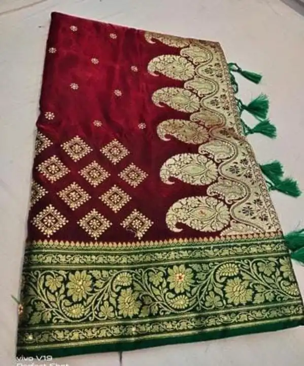 Satin silk saree zari work with box  uploaded by Anand fabric  on 6/9/2023