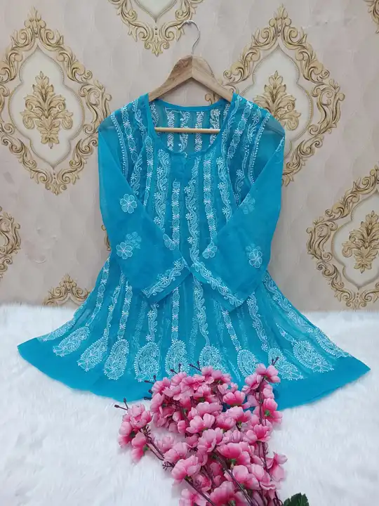 Short anarkali with hand embroidery  uploaded by M V CHIKAN on 6/9/2023