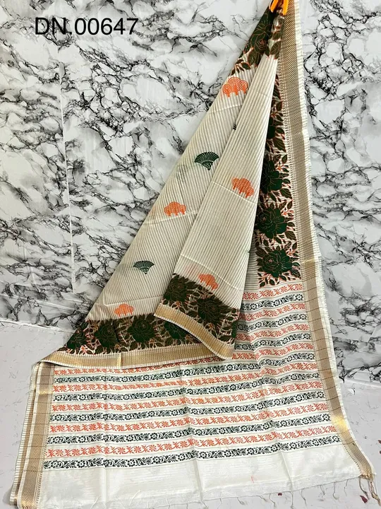 Block print saree uploaded by business on 6/9/2023