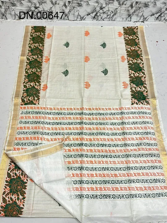 Block print saree uploaded by Indiano Creation on 6/9/2023
