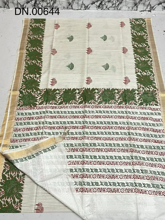 Block print saree uploaded by Indiano Creation on 6/9/2023