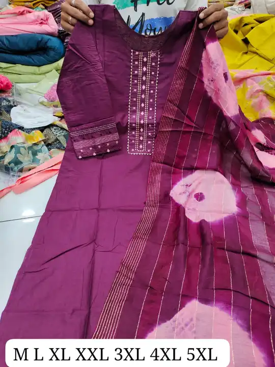 Chanderi silk Kurti dupata  uploaded by Ruhi Collection  on 6/10/2023