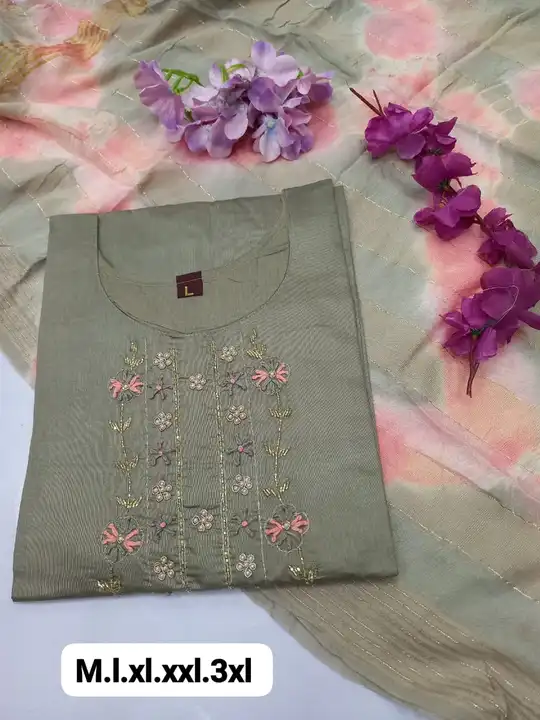 Chanderi silk Kurti dupata  uploaded by Ruhi Collection  on 6/10/2023