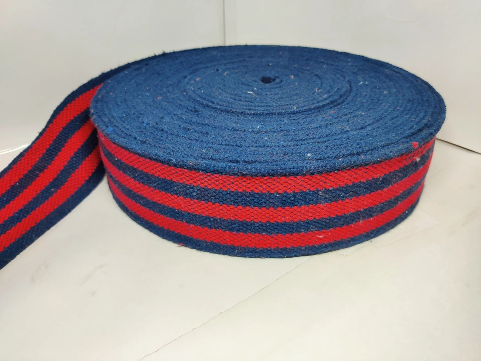 (3 Inchi) Cotton Red & Navy Blue Tubular Tape uploaded by business on 6/10/2023