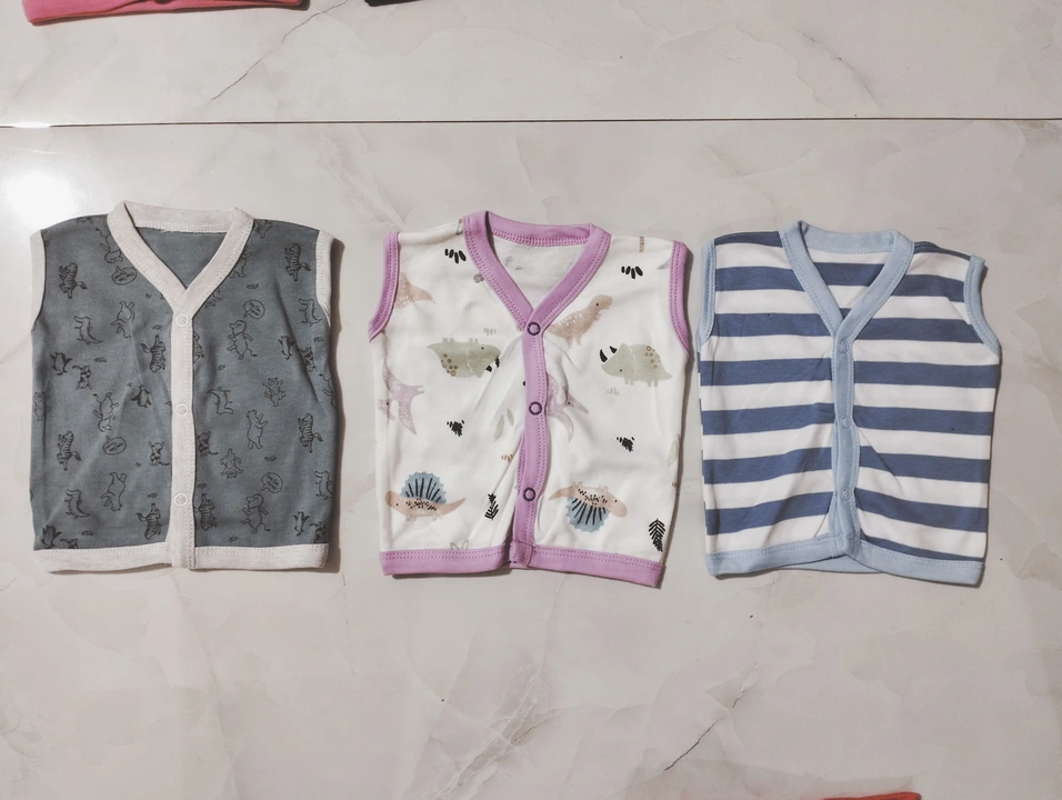 Newborn baby printed sleeveless tops uploaded by Namdev Trade Links on 6/10/2023