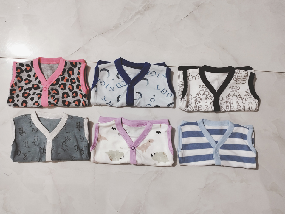 Newborn baby printed sleeveless tops uploaded by Namdev Trade Links on 6/10/2023