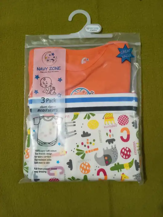 Newborn baby soft hoseiry cotton half rompers pack of 3  uploaded by Namdev Trade Links on 6/10/2023