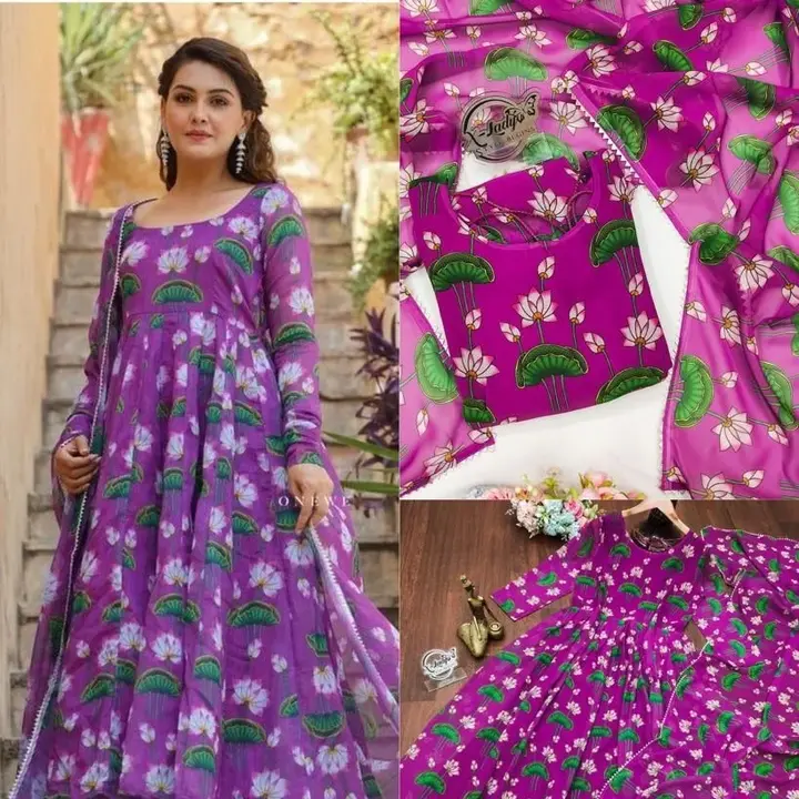 Launching New 💃🏻 Maltipal Colorfull 🙆🏼‍♀️flower 😘😘Maxy gown with dupatta 👠 uploaded by Tuber Enterprises on 6/10/2023