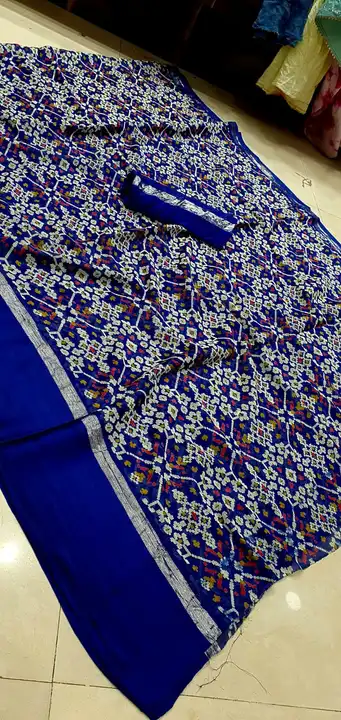 D cinone fabric satin ptta patola stalye uploaded by Narayan and sons jaipur rajasthan india on 6/10/2023