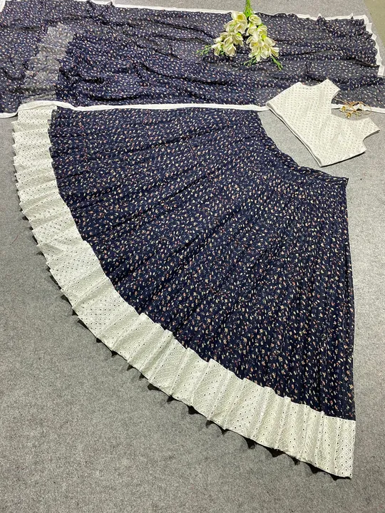 *NF-(1131)* 

Navy White Coloured Embroidered Attractive Party Wear Heavy Faux Georgette Lehenga cho uploaded by A2z collection on 6/10/2023