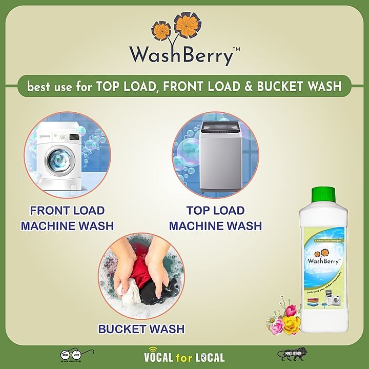 Regular Laundry Detergent Washing Liquid (1 Ltr.) uploaded by Washberry India on 7/14/2020
