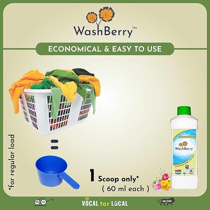 Regular Laundry Detergent Washing Liquid (1 Ltr.) uploaded by Washberry India on 7/14/2020