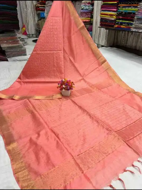 *Latest collection*

* Kota Satpal silk saree*
*With beautiful zari timpal full  body check sare uploaded by Aayesha Handloom on 5/5/2024