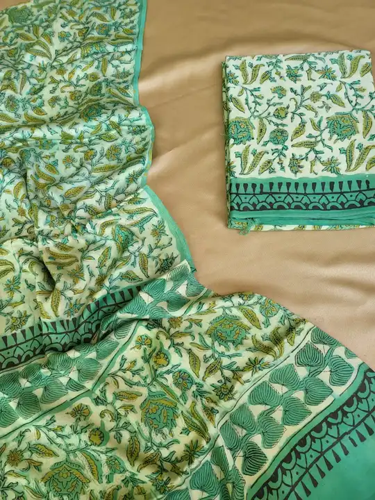 Vanaspati Ajrakh print model silk suit uploaded by @BAGRU_CRAFTS on 6/10/2023