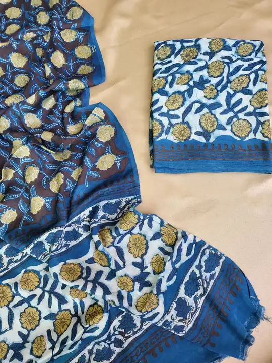 Vanaspati Ajrakh print model silk suit uploaded by @BAGRU_CRAFTS on 6/10/2023