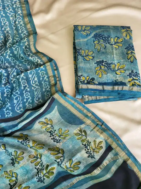 Vanspati ajrak print Chanderi Silk suit uploaded by @BAGRU_CRAFTS on 6/10/2023