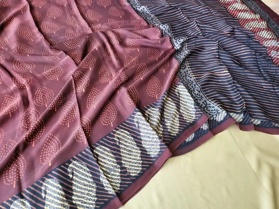 Vanspati ajrak print model silk uploaded by @BAGRU_CRAFTS on 6/10/2023