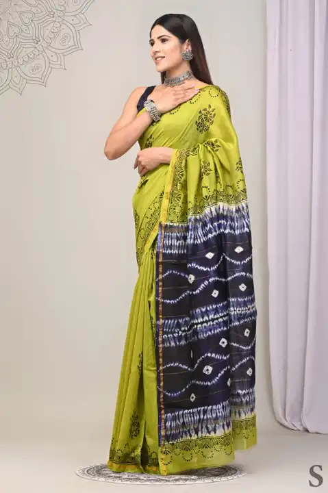 Bagru and block printed Chanderi silk saree uploaded by @BAGRU_CRAFTS on 6/10/2023