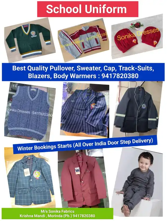 School Uniform Sweaters , Blazers , Caps , Tracksuit , Caps & Warmers uploaded by Sonika Fabrics on 6/10/2023