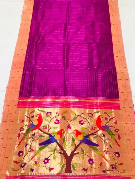 Brocked paithani Handloom paithani pure silk  uploaded by SAMARTH PAITHANI WHAT'S UP 8087211077 on 6/10/2023