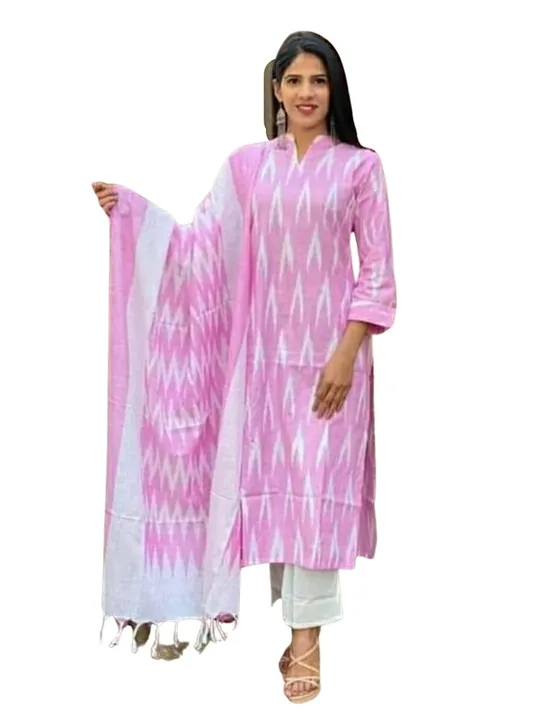 Pure cotton ikkat Dress Material pochampally ikkat design  uploaded by Silk linen sarees on 6/10/2023