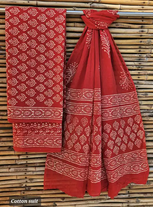 Cotton suit with cotton dupatta  uploaded by @BAGRU_CRAFTS on 6/11/2023