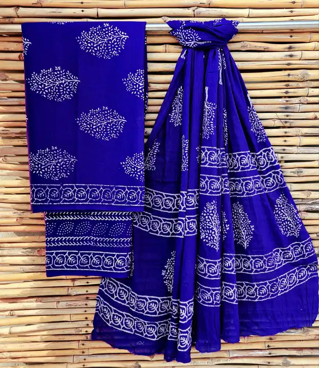 Cotton suit with cotton dupatta  uploaded by @BAGRU_CRAFTS on 6/11/2023