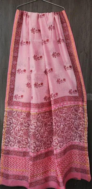 Cotton Suit Chanderi silk saree uploaded by @BAGRU_CRAFTS on 6/11/2023