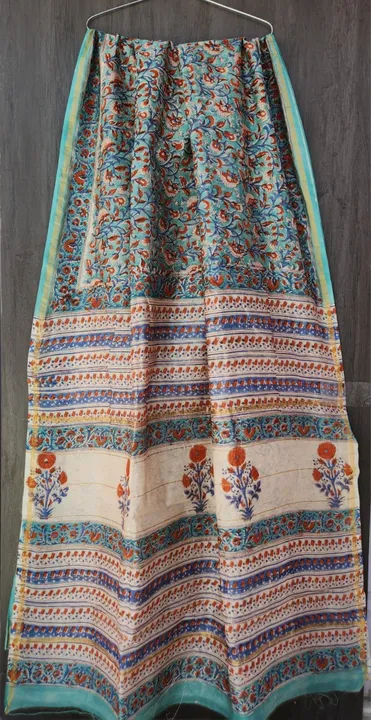Cotton Suit Chanderi silk saree uploaded by @BAGRU_CRAFTS on 6/11/2023
