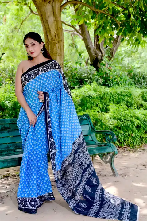 Soft cotton Mangal saree in summer special uploaded by @BAGRU_CRAFTS on 6/11/2023